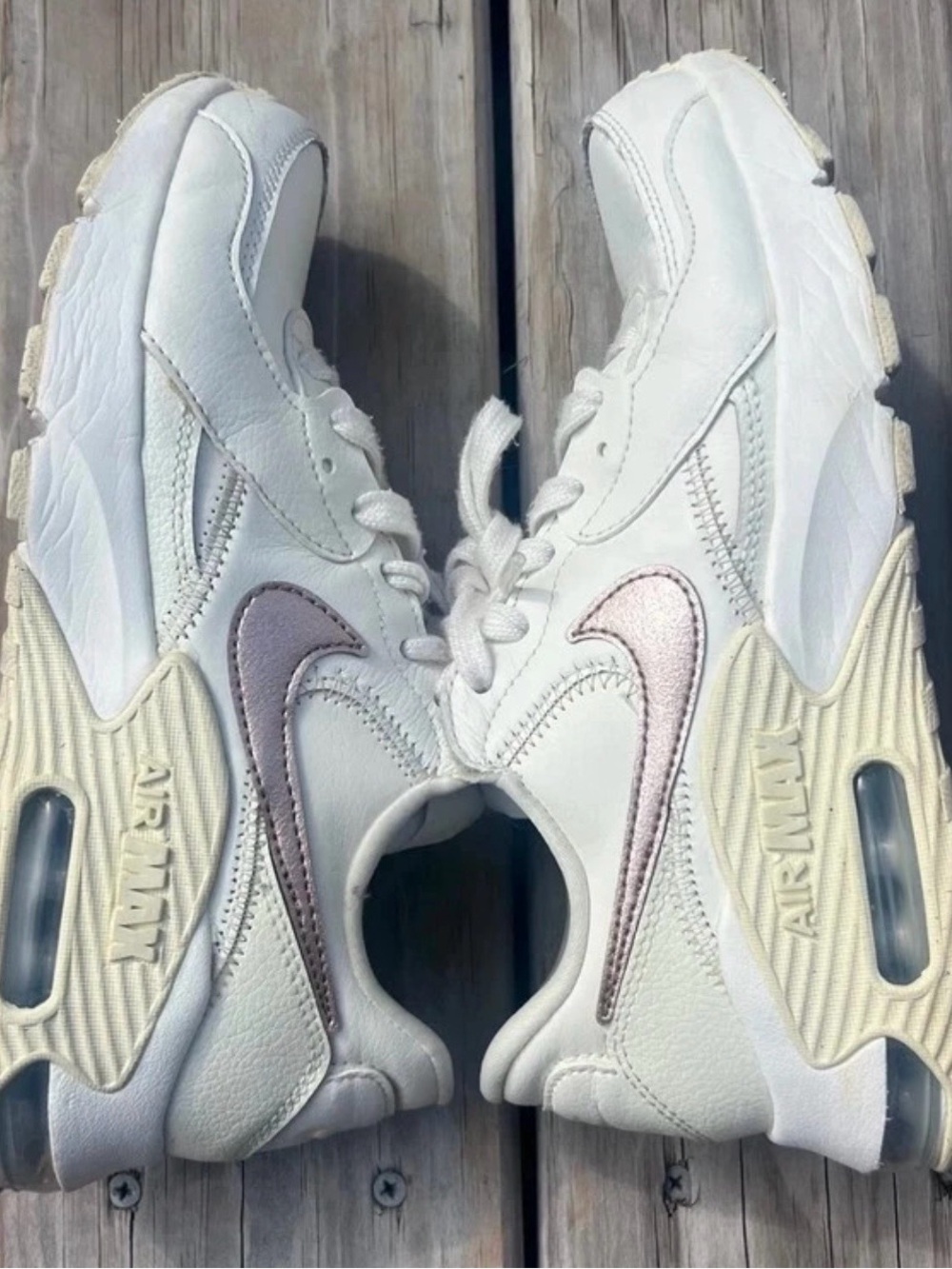 Nike White Leather Sneakers air max 6.5